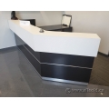 White and Espresso Reception Desk w/ Transaction Counter